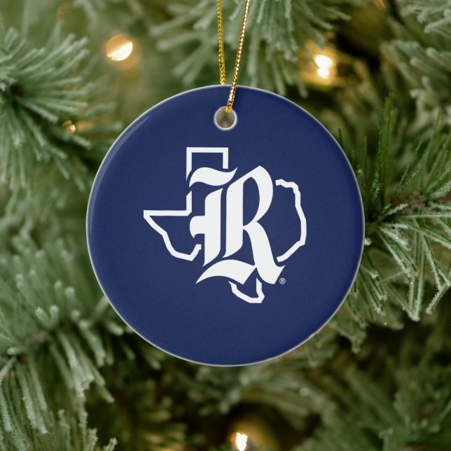 Rice University Texas Emblem Ceramic Ornament (Tree)