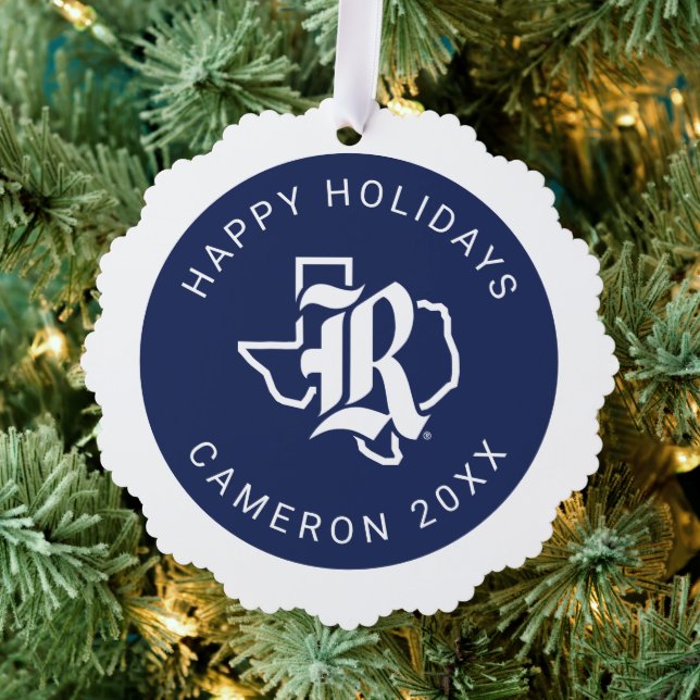 Rice University Texas Emblem Ornament Card (Insitu (Tree))