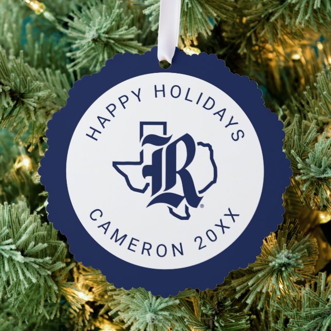 Rice University Texas Emblem Ornament Card (Insitu (Tree))