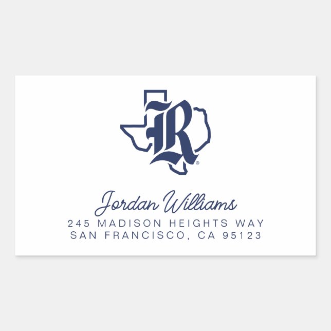 Rice University Texas Emblem Rectangular Sticker (Front)