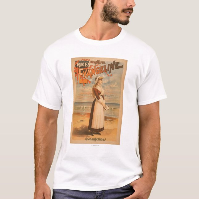 Rice's beautiful Evangeline Woman at Ocean T-Shirt (Front)