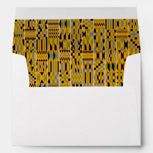 Rich African Golden Kente Heart Envelope