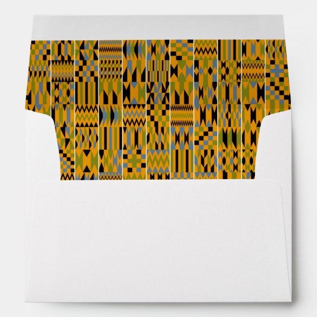 Rich African Golden Kente Heart Envelope (Back (Bottom))