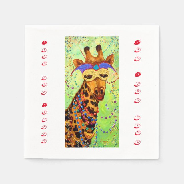 Rich and Pretty Giraffe Cocktail Napkin (Front)