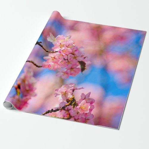 Rich And Sweet Sakura Flowers On A Sunny Day Wrapping Paper
