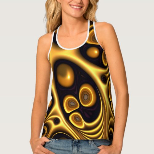 Rich and textured colors amber gold tank top