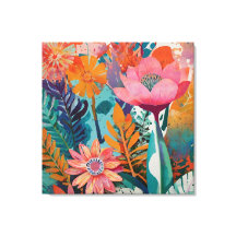 Rich and Vibrant Floral Acrylic Bold Botanical