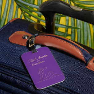 Rich Auntie on Vacation  Luggage Tag