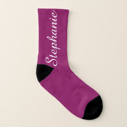 Rich Berry or CHOOSE YOUR COLOR Jumbo Name Socks