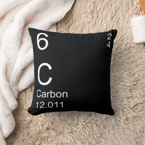 Rich Black Carbon Element Throw Pillow
