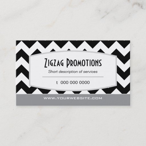 Customizable Rich Black Chevron Business Card
