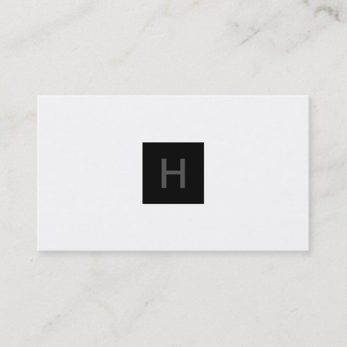 Rich Black Monogram Square Business Card