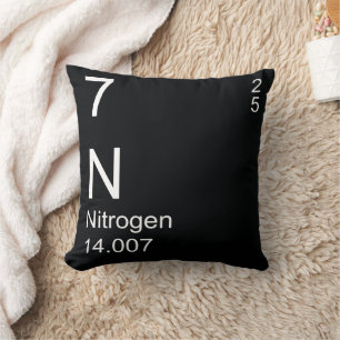 Rich Black Nitrogen Element Throw Pillow