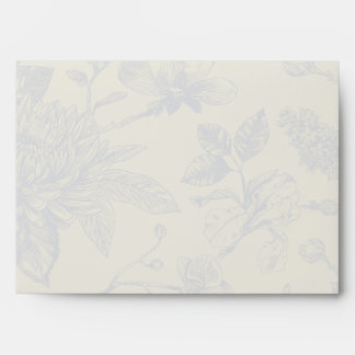 Rich Blue French Floral Toile Floral Envelope
