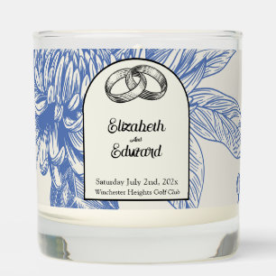 Rich Blue French Floral Toile Floral  Scented Candle