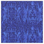 Rich Blue Medieval Tapestry with Cherubs Fabric
