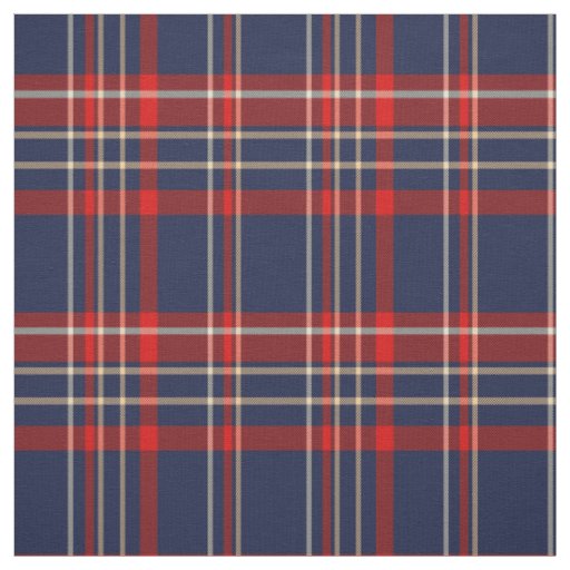 Rich Blue, Red and White Fabric