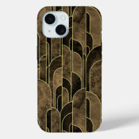 Rich Brown and Gold Art Deco Pattern