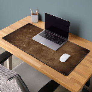 Rich Brown Leather Background With Vignette Desk Mat
