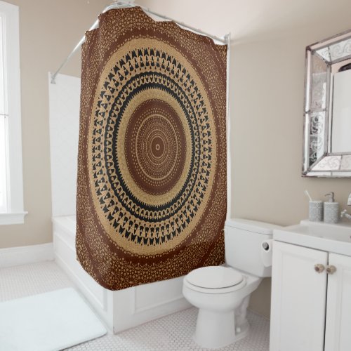 Rich Brown Mandala Shower Curtain