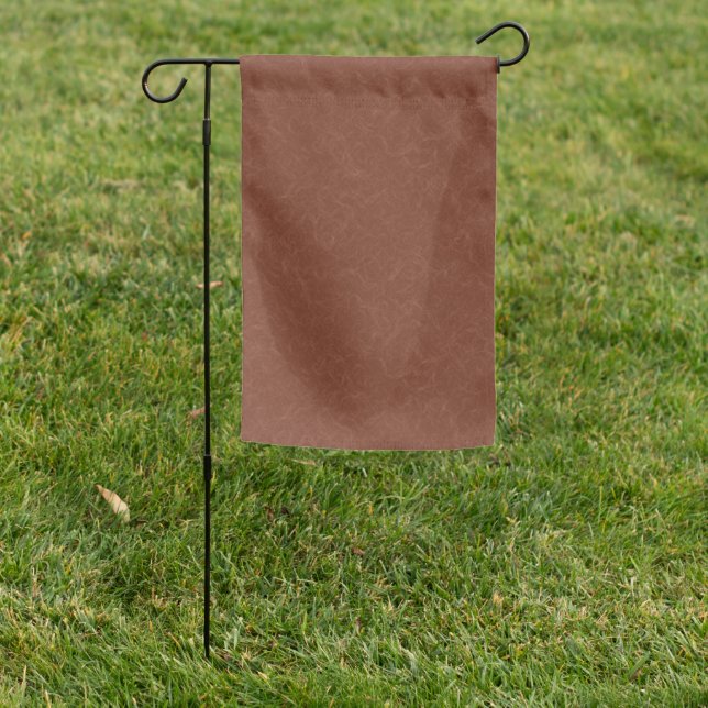 Rich brown textured background garden flag (In SItu)