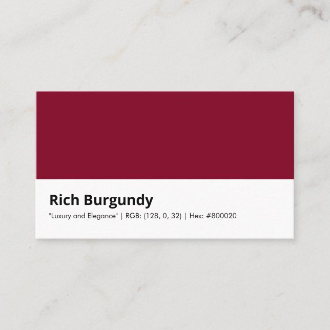 Rich Burgundy | "Luxury and Elegance" Business Card (Front)