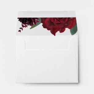 Rich Burgundy Marsala Floral Envelope