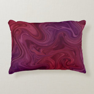 Rich Burgundy Wine Purple Organic Flow Accent Pillow