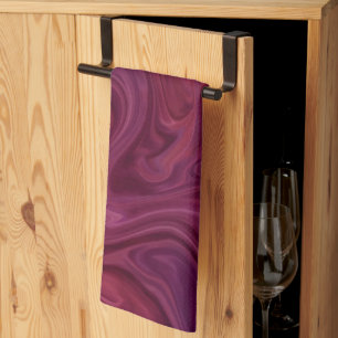 Rich Burgundy Wine Purple Organic Flow Kitchen Towel