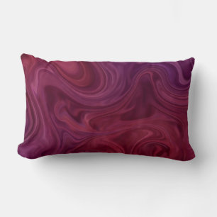 Rich Burgundy Wine Purple Organic Flow Lumbar Pillow