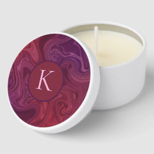 Rich Burgundy Wine Purple Organic Flow Mini Candle Favors