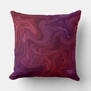 Rich Burgundy Wine Purple Organic Flow Throw Pillow