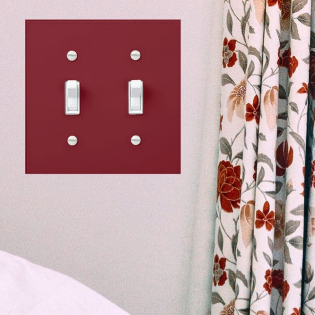 Rich Burgundy Wine Solid Color  Light Switch Cover (Easily add a pop of color to your walls with this burgundy wine solid color light switch cover. )