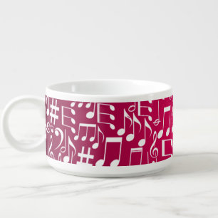 Rich Burgundy Wine w Dancing Music Notes Bowl