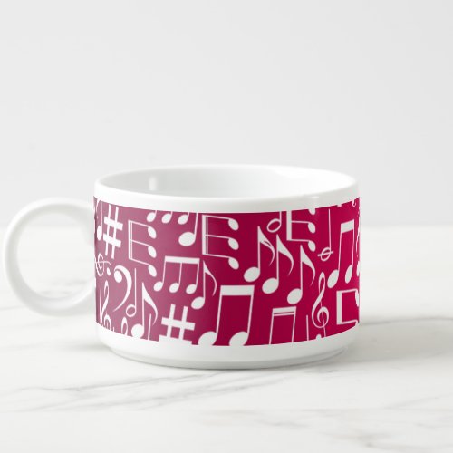 Rich Burgundy Wine w Dancing Music Notes Bowl