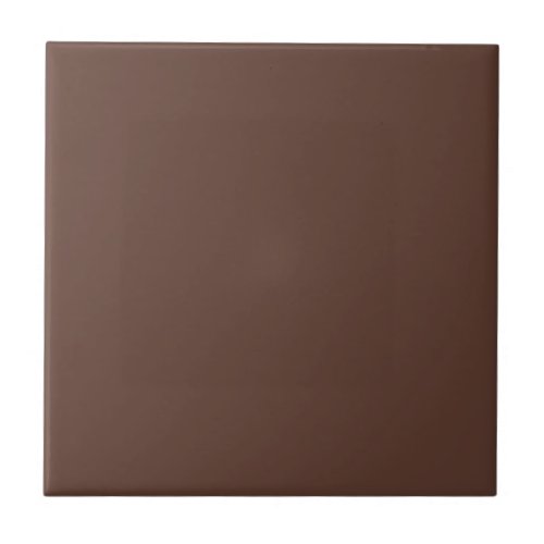 Rich Chocolate Brown Neutral Solid Color Print Ceramic Tile