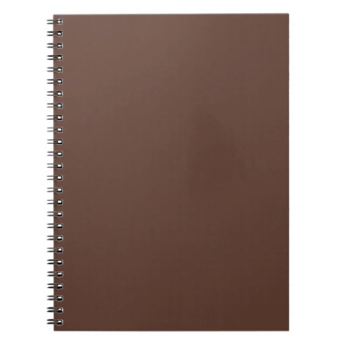 Rich Chocolate Brown Neutral Solid Color Print Notebook