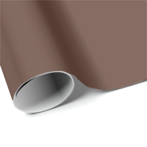 Rich Chocolate Brown Neutral Solid Color Print Wrapping Paper