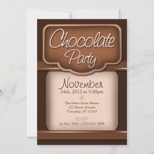 Rich Chocolate : "Chocolate Party" Invitations