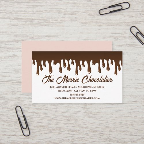 Rich Chocolate Drips Chocolate Candy Maker Business Card