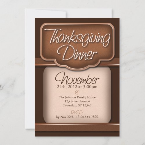 Rich Chocolate Thanksgiving Dinner Invitations