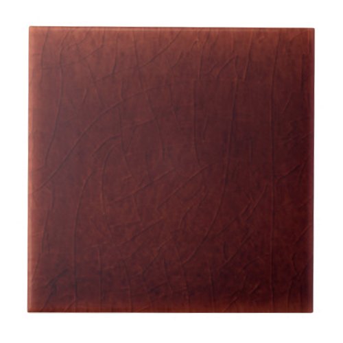 Rich Cinnabar Faux Crackle Finish Antique Repro Ceramic Tile