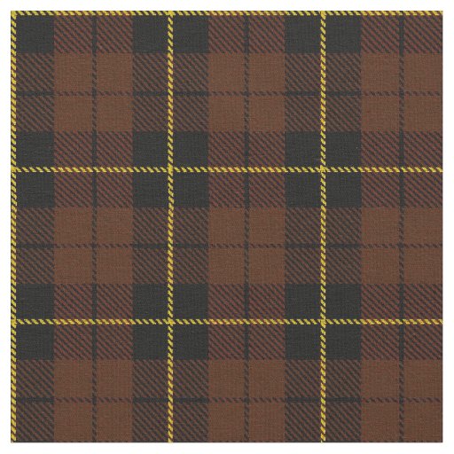 Rich coco brown plaid yellow/gold/black stripe fabric