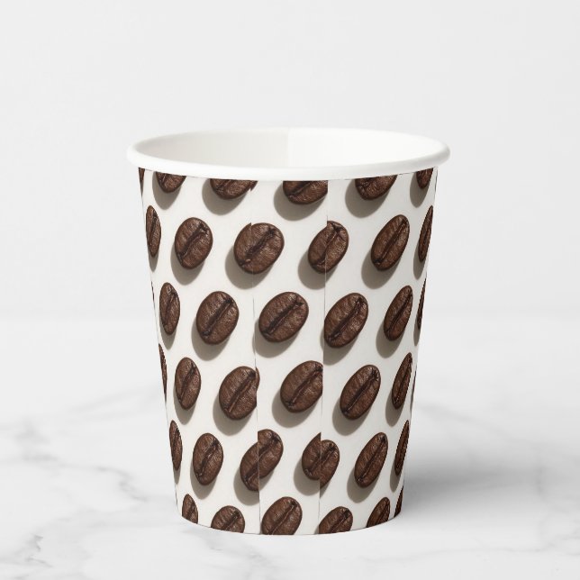 Rich Coffee Bean Aesthetic Paper Cup Design (Left)