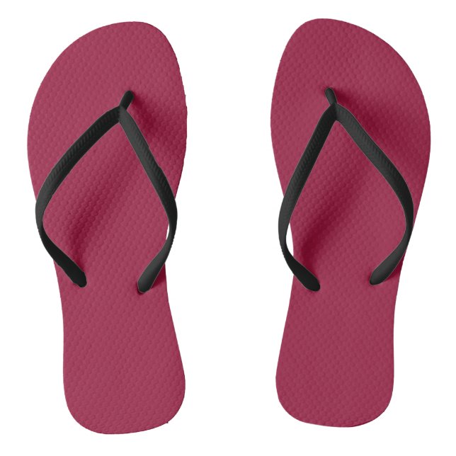 Rich Cranberry Solid Flip Flops (Footbed)