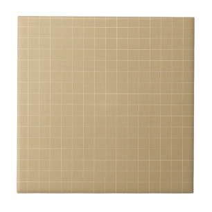 Rich Cream & White Checkered Retro Minimalist Warm Ceramic Tile