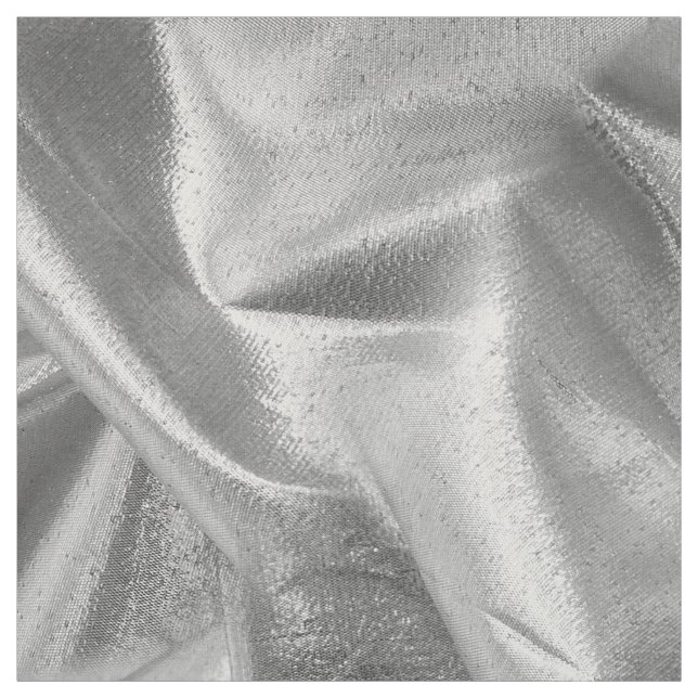 Rich Crumpled Metallic Silver Gray Faux Lame' Fabric (Swatch)