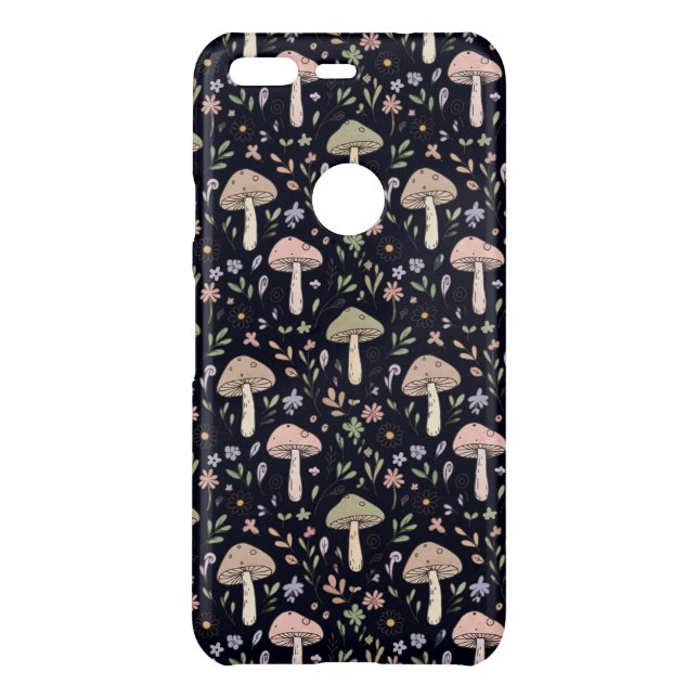Rich Dark Fungi Seamless Pattern Uncommon Google Pixel Case (Back)