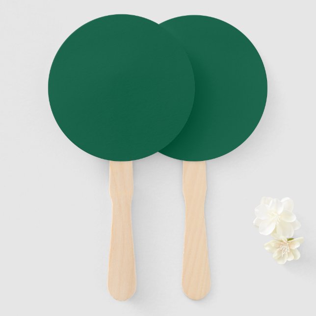 Rich Dark Green Hand Fan (Front and Back)