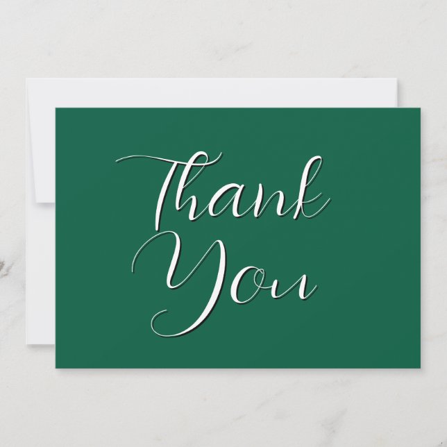Rich Dark Green Thank You Card (Front)